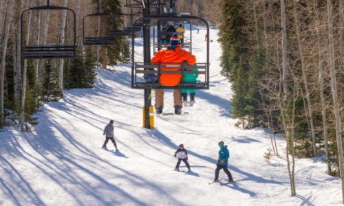 Family on Lift at Sunlight Mountain