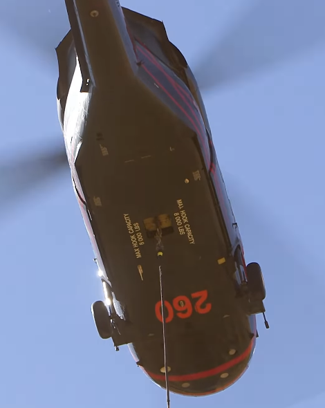 Helicopter placing towers at Sunlight Mountain Resort