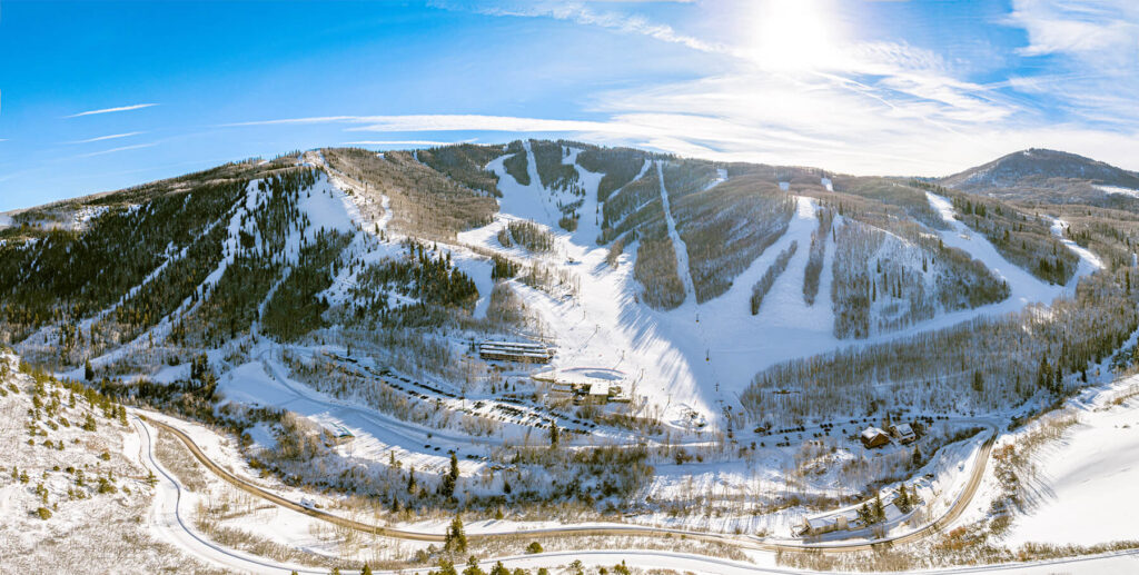 aerial view of sunlight mountain