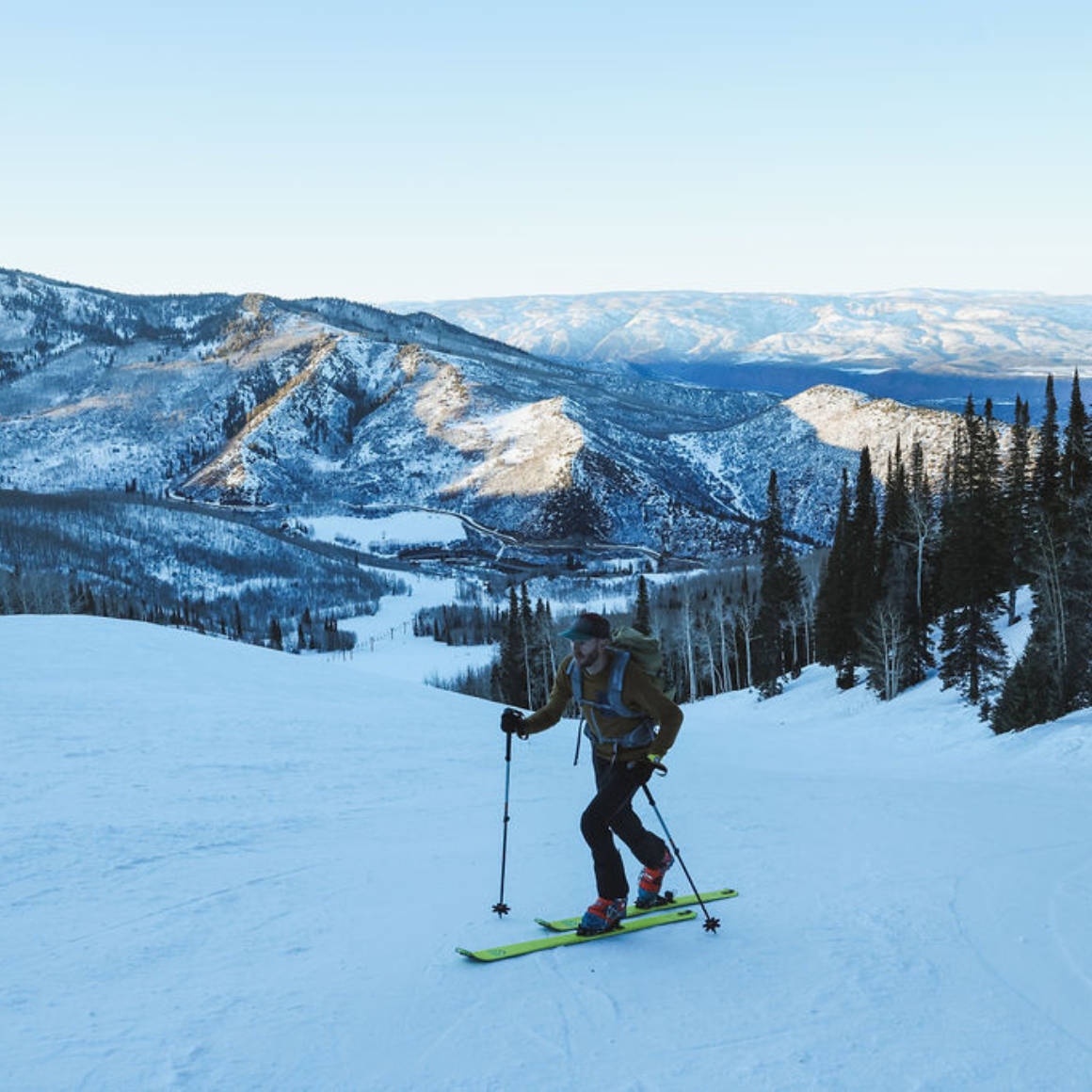 man going uphill in glenwood springs
